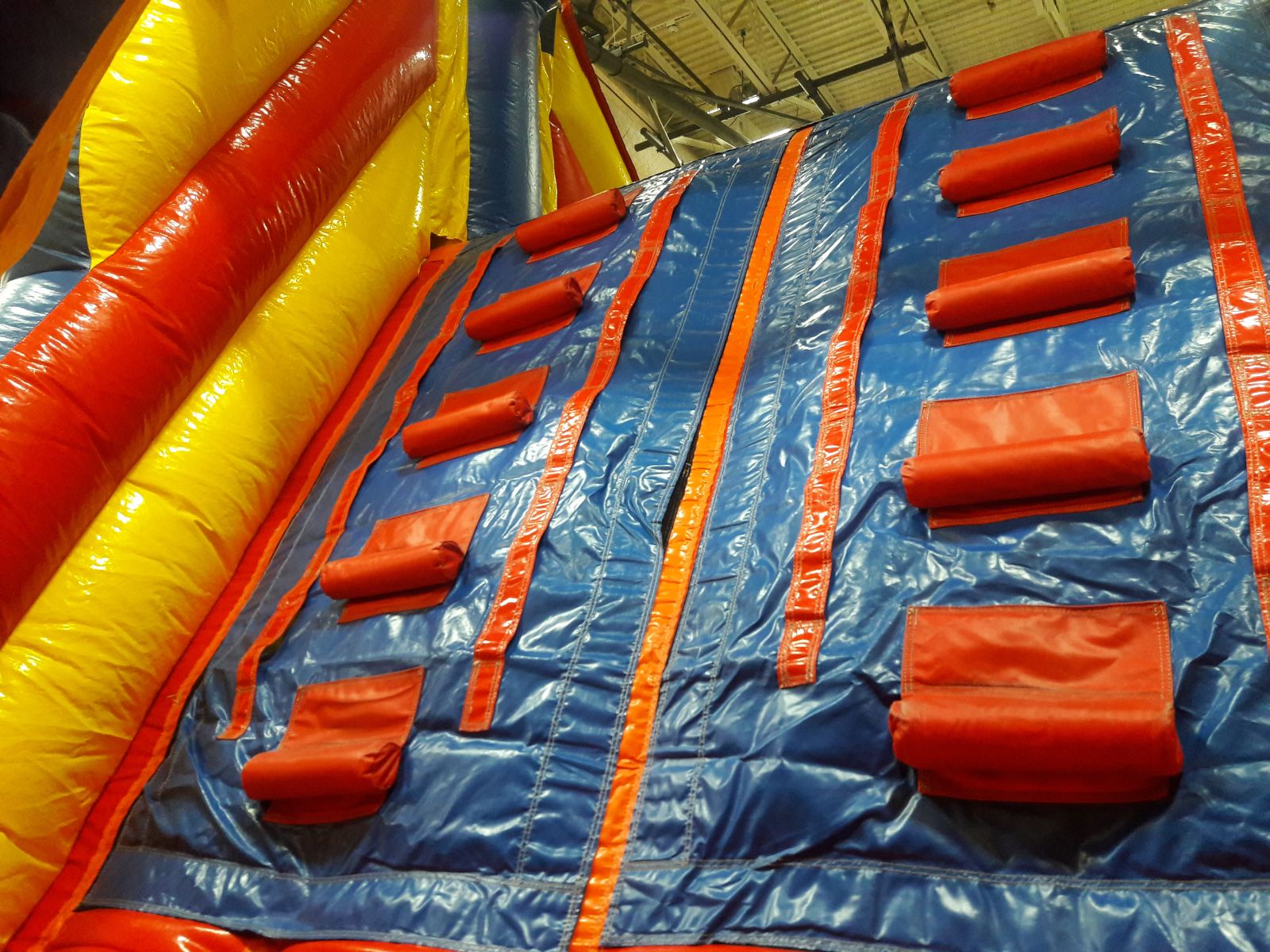 Climbing wall inside Inflatable Obstacle course